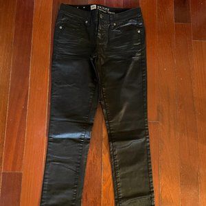 Mossimo Black Metallic Skinny Jeans (Size 2)